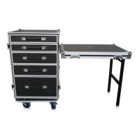 Toolcase mit 5 Schubladen und Tisch – Flightcase...