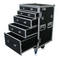 Toolcase mit 5 Schubladen und Tisch – Flightcase...