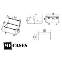 Transportcase 80x40X43cm mit Rollen *Retoure*