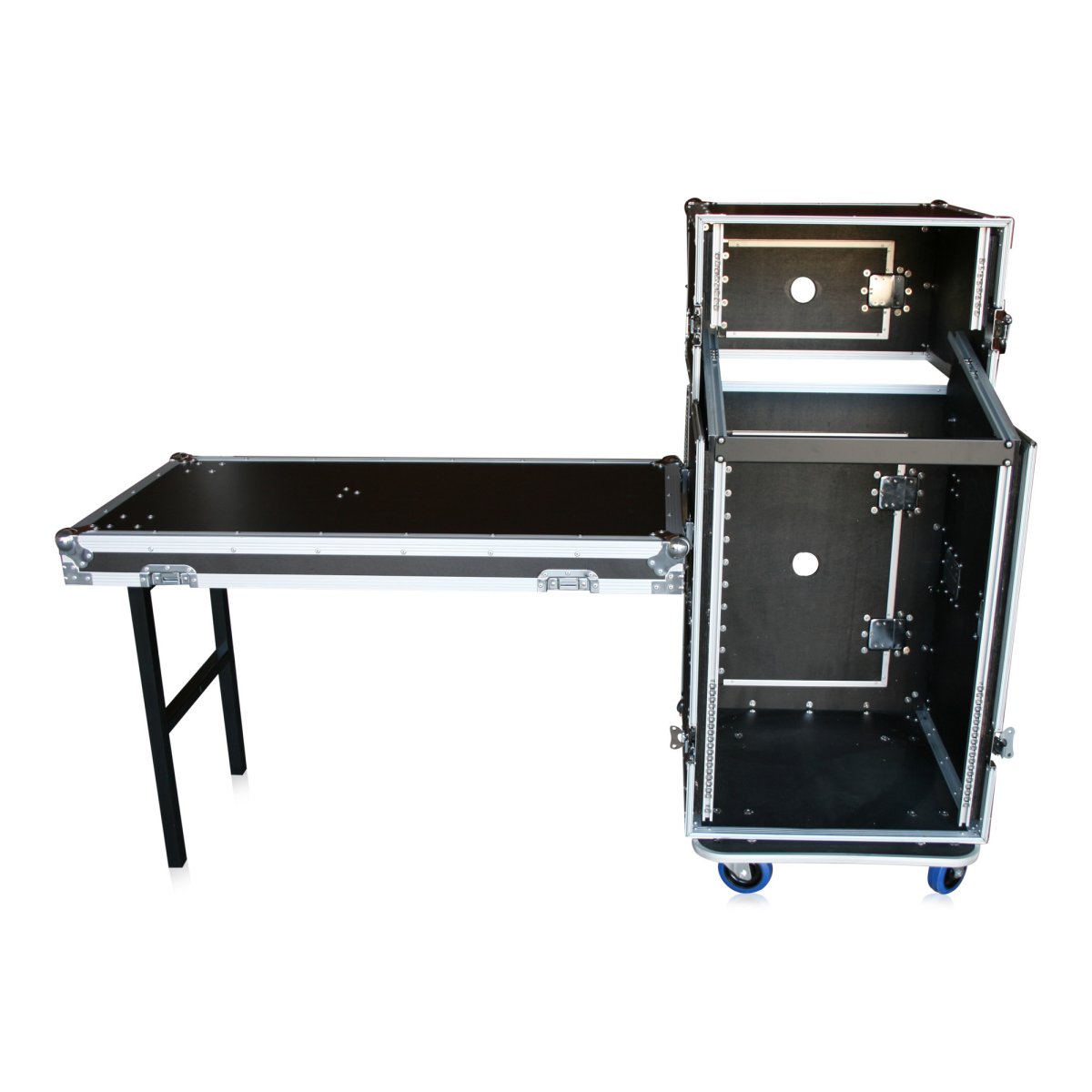 Power acoustics Flight case 12U DS + 3U + 2 tablettes Dj flightcase
